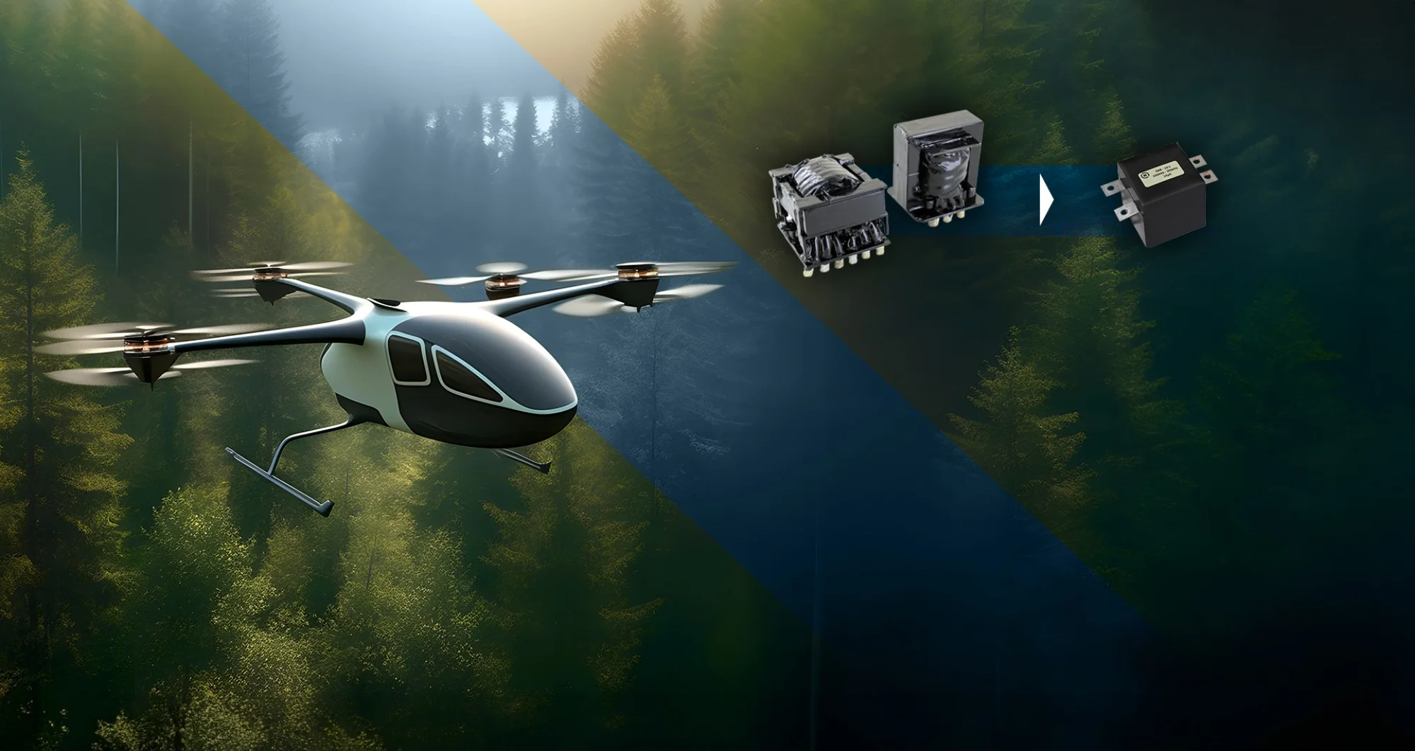 Exxelia inside eVTOL